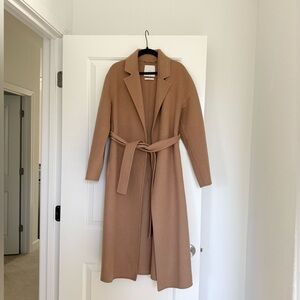 Mango Wool Blend Wrap Coat - Camel / Tan